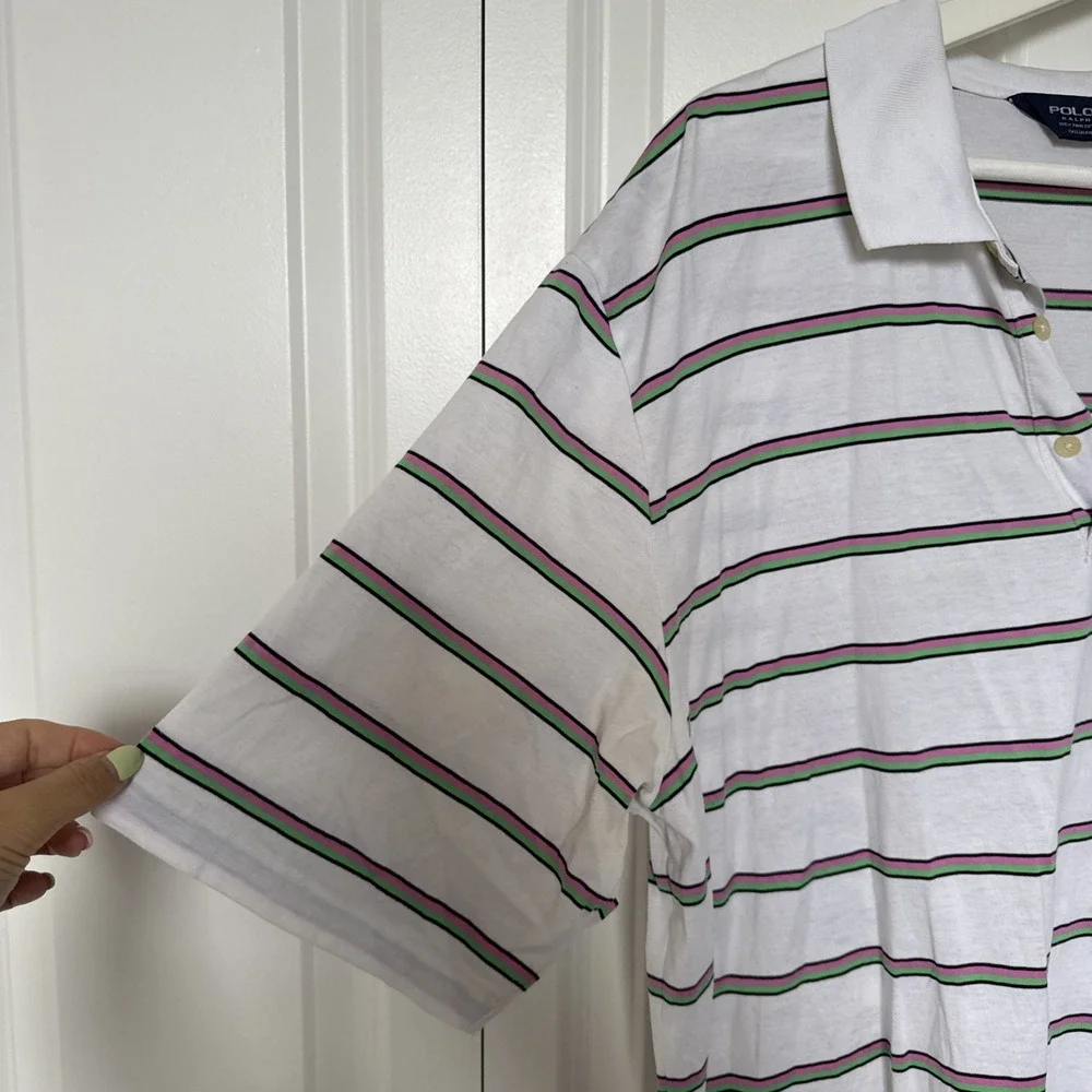 Polo Ralph Lauren‎ Golf Vintage Striped Polo Shirt Mens Size L